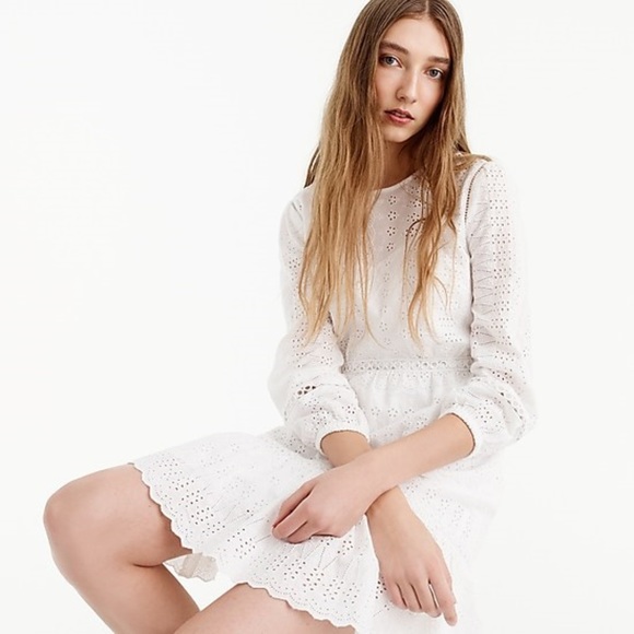 J. Crew Dresses & Skirts - NWT J. Crew Women's Eyelet Flutter-Hem Dress